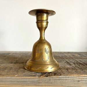 Brass bell candlestick